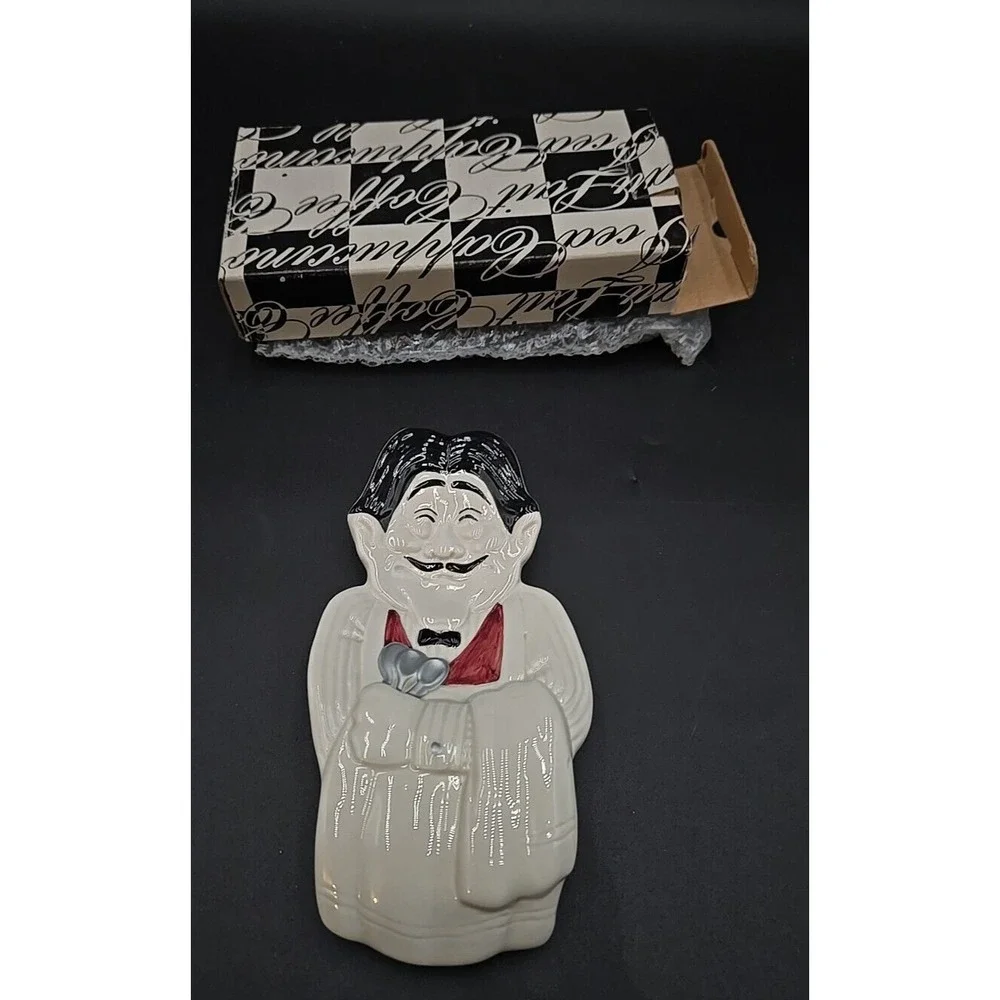 Department 56 Coffee Break Chef Spoon Rest Wall Decor Black White Decor W/‎ Box